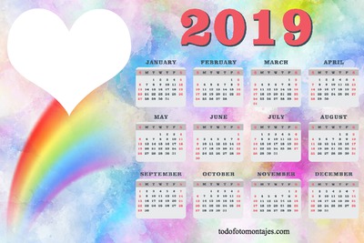 calendario 2019 Fotoğraf editörü