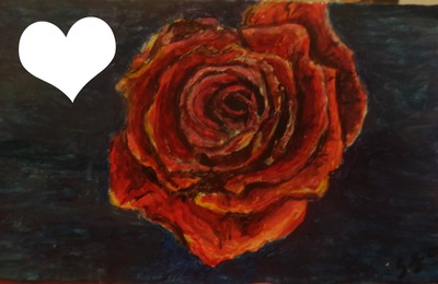 Rose avec nuances de couleurs peint par Gino GIBILARO Photomontage