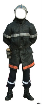 Pompier au repos Photo frame effect