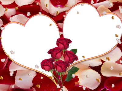 corazones y rosas, 2 fotos Fotomontáž