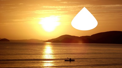 puesta de sol en el mar フォトモンタージュ