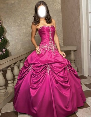 pink wedding dress Fotomontasje