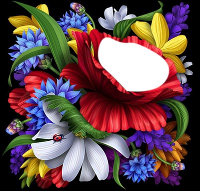 bouquet fleuri Photomontage
