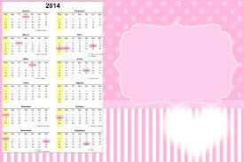 Calendario rosa Fotomontaža