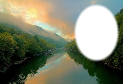 Nature - eau - fleuve - paysage Photo frame effect