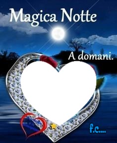 cuore notte Photo frame effect