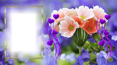 Cadre fleurs Montaje fotografico