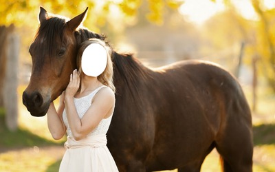 Horse Girl Photo frame effect