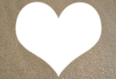 sable avec coeur Photomontage