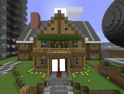 casas de minecraft Fotomontagem