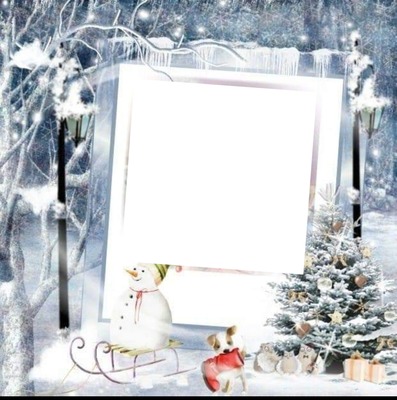 Noël blanc Photo frame effect