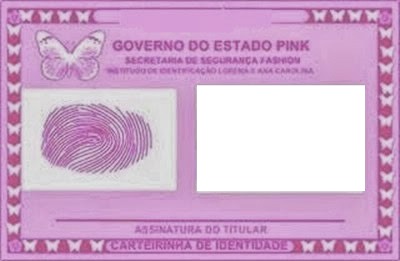 carteira de identidade rosa Photo frame effect
