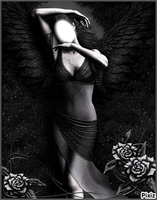Ange noir Фотомонтажа