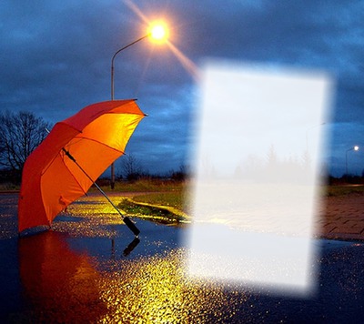 Spazieren im Regen Photo frame effect