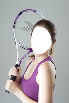 tennis women Photo frame effect
