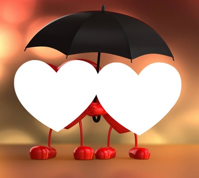 Umbrella Love Hearts Montaje fotografico