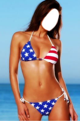 Bikini USA Flag Photo frame effect