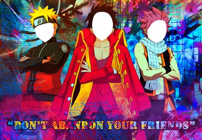 Naruto, Luffy & Natsu Photomontage