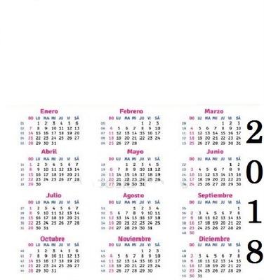 calendario 2018 Fotoğraf editörü