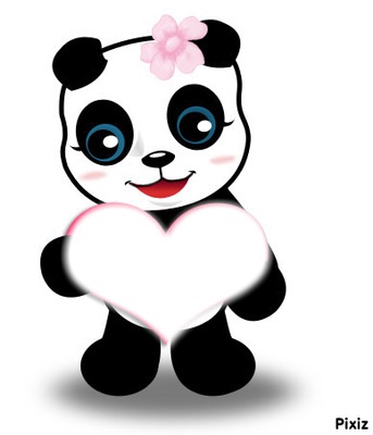 panda avec coeur Фотомонтажа