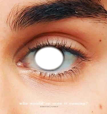 Justin Bieber's eye Фотомонтаж
