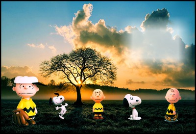 Snoopy y Charlie Brown Fotomontage