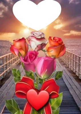 Coeur roses Fotomontage