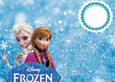 Convite de aniversário Frozen Photo frame effect