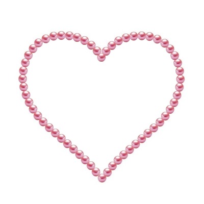 corazón de perlas rosadas. Фотомонтажа