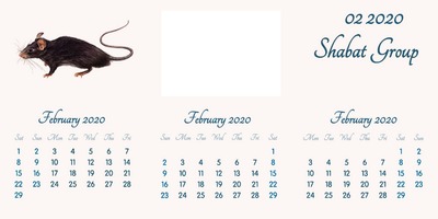 February 2020 // English // 2020 to 2055 Calendar // 2020.02.15 Montage photo