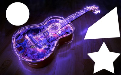guitare lumière Photomontage