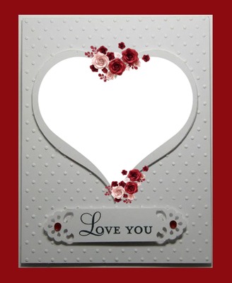 tarjeta love you, corazón para una foto. Fotomontasje