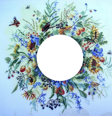 broderie printemps -cadre rond -1 photo Photo frame effect