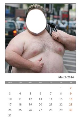 mars 2014 obese Fotomontáž