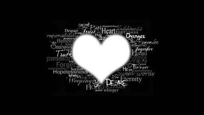 Heart filled with words Montage photo