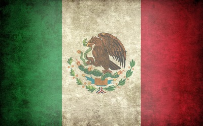 La cara en la bandera mexicana Fotomontaggio