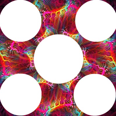 5 ronds dans carré Fotomontage