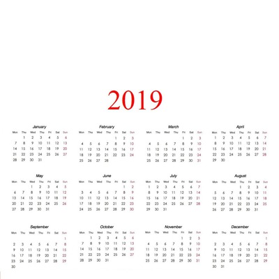 Calendar 2019 Montage photo