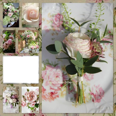 Cadre avec roses Photo frame effect