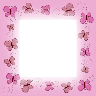 marco de mariposas lila. Fotomontaż