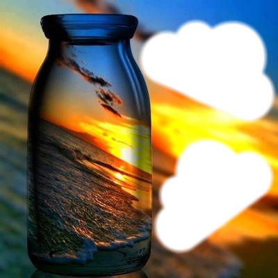 coucher de soleil en bouteille Fotomontage