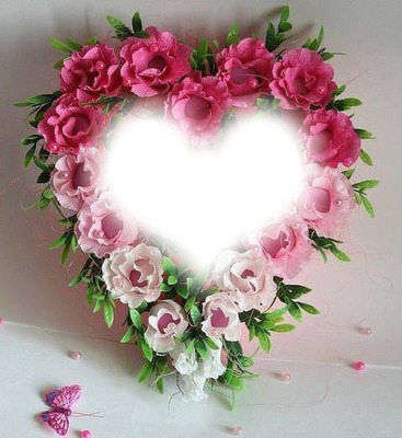 mi rosa de corazon Photo frame effect