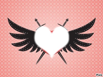 Coeur avec des ailes Fotomontaż