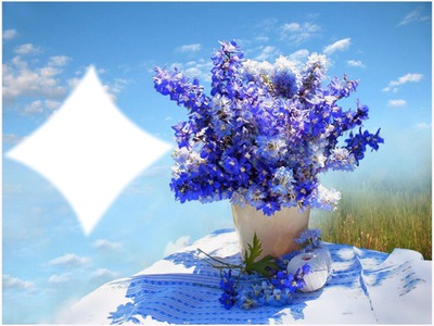 Trés fleurs bleue* Montaje fotografico