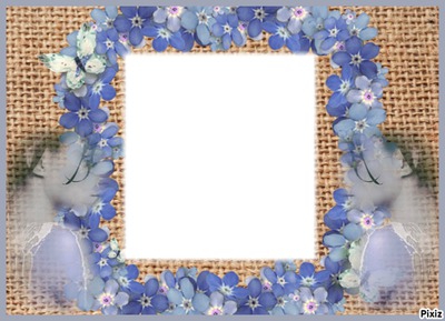 fleur bleu Photomontage