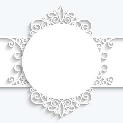 Circulo adornado, blanco, 1 foto Fotomontaža
