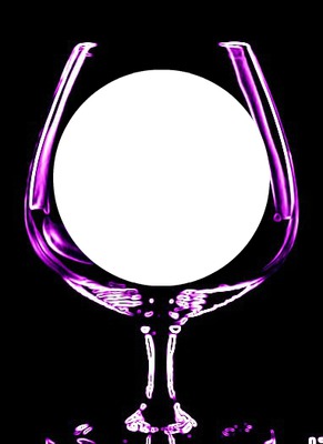 purple glow wine glass Photo frame effect