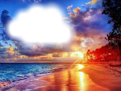 Coucher de soleil-nuages Фотомонтаж