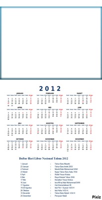 kalender 2012 Indonesia