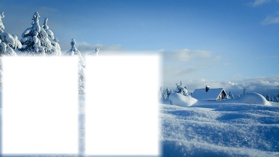 Téli táj 2 fotóval Fotomontage